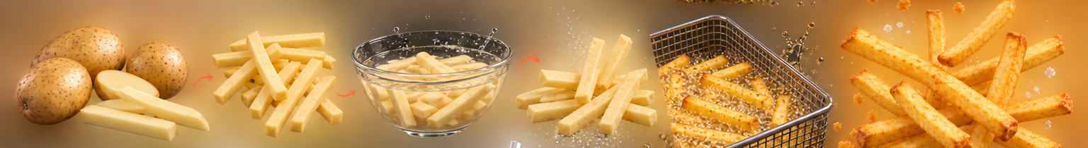Potato to crispy fries process